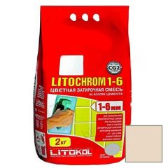 Затирка цементная Litokol Litochrom 1-6 С.60 бежевая 2 кг