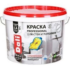 Краска акриловая Дали Professional 3 для стен и потолков база А 9 л