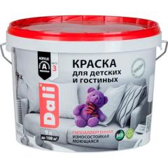 Краска акриловая Дали для детских и гостиных база А 9 л