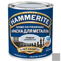 Краска по ржавчине Hammerite Smooth гладкая глянцевая серебристая 2,5 л