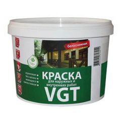 Краска VGT Белоснежная для наружных и внутренних работ 7 кг