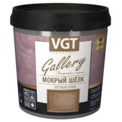 Декоративная штукатурка VGT Gallery Мокрый шелк Lux Серебристо-белый 1 кг