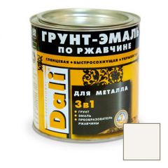 Грунт-эмаль Dali по ржавчине 3 в 1 для металла RAL 9010 Белая 0,75 л