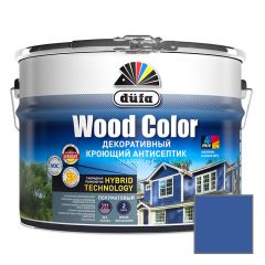 Декоративный кроющий антисептик Dufa Wood Color (Del Колор) для защиты древесины полуматовый Лунная ночь 9 л