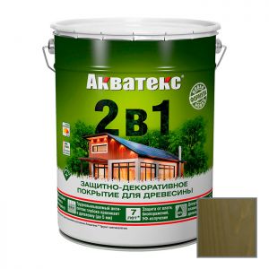 Защитно-декоративное покрытие Акватекс для древесины 2 в 1 еловая зелень 20 л