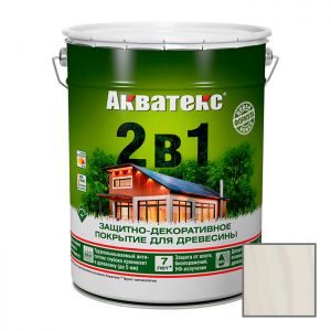 Защитно-декоративное покрытие Акватекс для древесины 2 в 1 белый 20 л