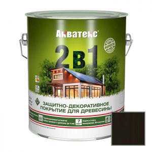 Защитно-декоративное покрытие Акватекс для древесины 2 в 1 венге 2,7 л