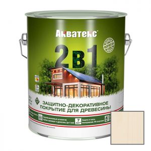 Защитно-декоративное покрытие Акватекс для древесины 2 в 1 ваниль 2,7 л